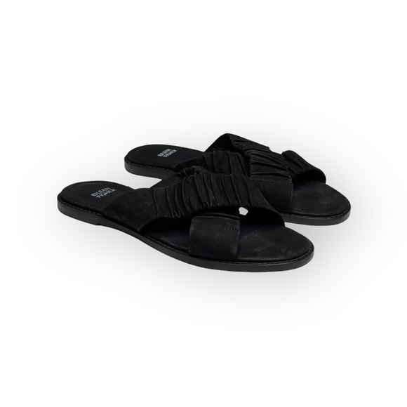 new Eileen Fisher  Cross Slide Easy to Wear Flat Leather Sandal  Black  9M - Picture 10 of 16
